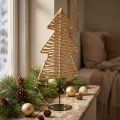 Decorative Christmas tree metal raffia natural black 21x11,5x45cm | Floristik24.co.uk