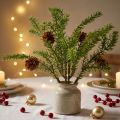 Artificial fir branch with natural cones, jute Christmas decoration, 28cm, set of 4 pieces | Floristik24.co.uk