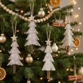 Felt Christmas Tree Ornaments, Beige/Cream, 17cm, Set of 6, Christmas Decorations | Floristik24.co.uk