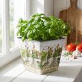 Herb pot, planter with motif, planter H13cm W13.5cm | Floristik24.co.uk