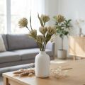 Artificial flower with 6 blossoms flocked beige green bunch of 3 H38cm | Floristik24.co.uk
