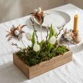 Artificial quail eggs, decorative feathers on a stick, 36cm, 12 pieces | Floristik24.co.uk