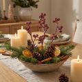 Eucalyptus branches red frosted natural decoration exotic 25 pieces | Floristik24.co.uk