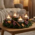 Tealight holder for sticking Vintage Ø7cm H7.5cm grey 4 pcs | Floristik24.co.uk