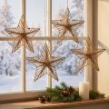 Star wrapped with jute Christmas decoration rustic 20cm 4pcs | Floristik24.co.uk