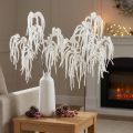 Decorative branch weeping willow winter decoration white glitter 82cm 2pcs | Floristik24.co.uk