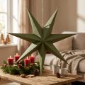 Decorative star made of paper and jute for hanging, a festive eye-catcher. | Floristik24.co.uk