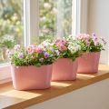 Plant bowl oval pink decorative bowl plastic 20×10×11cm 3pcs | Floristik24.co.uk