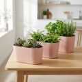 Plant bowl oval decorative bowl plastic pink-brown 20×10×11cm 3pcs | Floristik24.co.uk