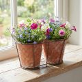 Flowerpot ceramic wire basket brown terracotta L38.5cm | Floristik24.co.uk