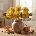 Protea artificial Leucospermum pincushion yellow 30cm 6 pcs | Floristik24.co.uk