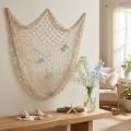 Maritime fishing net, deco net with shells 100×120cm | Floristik24.co.uk