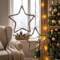 Christmas decoration star window decoration washed white elm Ø40cm 2pcs | Floristik24.co.uk