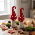 Toadstool ceramic decorative mushrooms red white Ø5cm H15.5cm 2pcs | Floristik24.co.uk