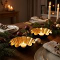 Tealight holder Christmas decoration baking pan black gold Ø12cm 2pcs | Floristik24.co.uk