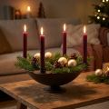 Decorative bowl candle holder rod candle holder metal brown Ø34cm | Floristik24.co.uk