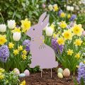Garden stake metal bunny bed stake lilac 17×28.5cm | Floristik24.co.uk