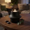 Black ceramic tealight holder Ø12cm H9cm | Floristik24.co.uk