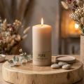 PURE pillar candle beige Wenzel candles 130/70mm | Floristik24.co.uk