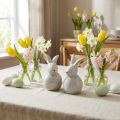Easter bunny decorative figures rabbits with dot pattern 13cm 2pcs | Floristik24.co.uk