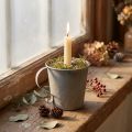 Candle holder vintage cup decoration grey Ø11cm H11cm | Floristik24.co.uk