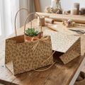 Gift bag paper natural brown leaves 20×10×10cm 6 pcs | Floristik24.co.uk