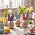 Set of 3 Wooden Bunny Figures