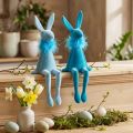 Easter décor Blue Bunny as a shelf sitter Ideal as charming spring decoration 27cm 2 pieces | Floristik24.co.uk