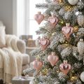 Tree decoration heart pink made of glass 3 cm 20 pcs | Floristik24.co.uk