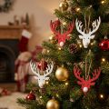 Reindeer hanger red, white 6.5cm x 7.5cm 8pcs | Floristik24.co.uk