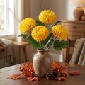 Chrysanthemum Yellow Silk Flowers Ø7cm L18cm 4pcs | Floristik24.co.uk