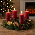 Solid colored candles dark red 50x100mm 4pcs | Floristik24.co.uk