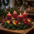 Solid colored candles dark red 60x80mm 4pcs | Floristik24.co.uk