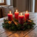 Solid-colored candles dark red 60x100mm 4 pcs | Floristik24.co.uk
