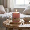 PURE pillar candle 90/70 pink natural wax candle sustainable candle decoration | Floristik24.co.uk