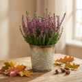 Planter for autumn, metal pot with leaf decoration, golden planter Ø10cm H10cm | Floristik24.co.uk