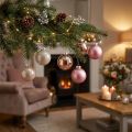 Christmas tree ball glass pink grey Ø60mm 24 pcs | Floristik24.co.uk