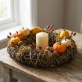 Braided grapevine wreath Ø40cm, natural decorative wreath for table &amp; wall, rustic | Floristik24.co.uk