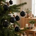 Mini Christmas balls glass black glossy/matte Ø2.5cm 22 pcs | Floristik24.co.uk
