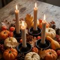 Taper Candles Brown Candles Candle Decoration Autumn Ø21/170mm 6 Pcs | Floristik24.co.uk