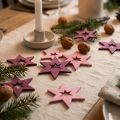 Wooden stars decoration confetti Christmas purple H4cm 72 pcs | Floristik24.co.uk