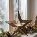 Tea light holder metal poinsettia decoration beige 22.5cm | Floristik24.co.uk