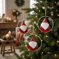 Christmas ornament gnome Santa Claus metal Ø16cm 3pcs | Floristik24.co.uk