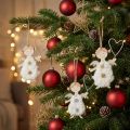 Christmas angel with heart Christmas tree decoration wood 14.5cm 8 pcs | Floristik24.co.uk