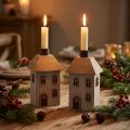 Christmas candle holder for taper candles, 14.5cm, 2 pieces | Floristik24.co.uk