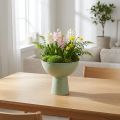 Metal Plant Bowl with Stand, 25cm, Green Granite Look | Floristik24.co.uk