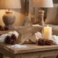 Rustic decorative star made of Paulownia wood – Natural wood look, 25x8 cm – Versatile room decoration | Floristik24.co.uk