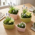 Ceramic Decoration Hearts Pastel Green Pink 11×10×6cm 4 pcs | Floristik24.co.uk