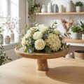 Decorative Plate on Foot Natural Wood Centrepiece Ø25cm | Floristik24.co.uk