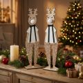 Reindeer wooden decoration figure Christmas to put 12×6.5cm H45cm 2pcs | Floristik24.co.uk